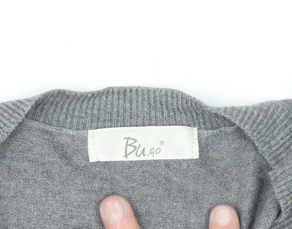 Bu.go Womens Grey Cardigan M Viscose Nylon Blend Long Sleeve