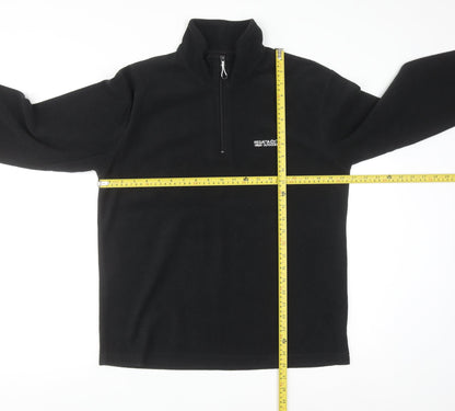 Regatta Mens Black Fleece 1/4 Zip Pullover Sweatshirt M