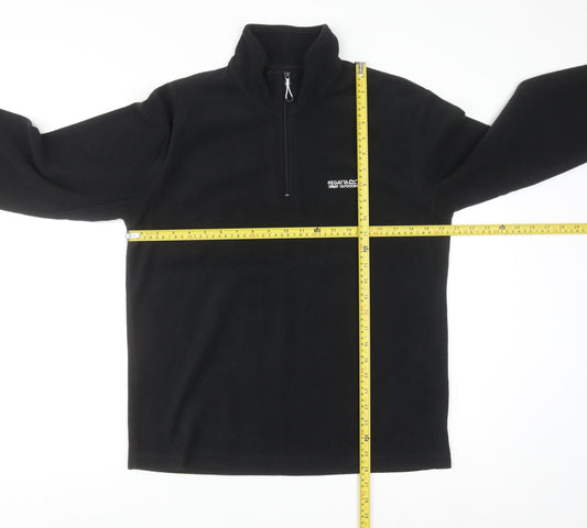 Regatta Mens Black Fleece 1/4 Zip Pullover Sweatshirt M