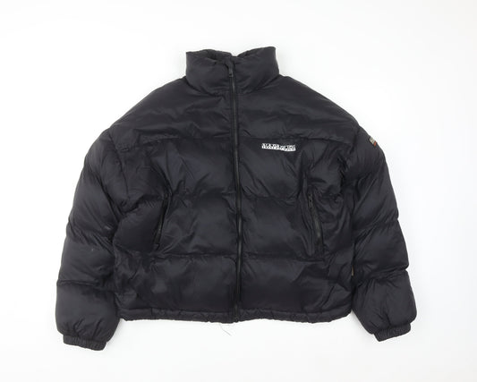 Napapijri Men's Black Small Puffer Jacket Winter Insulated Zip