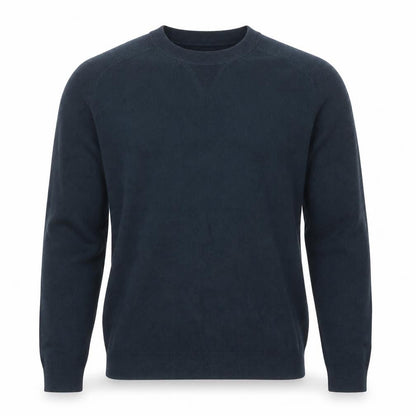 A-FRAME Men's Blue Cotton Wool Crew Neck Pullover Jumper Size L
