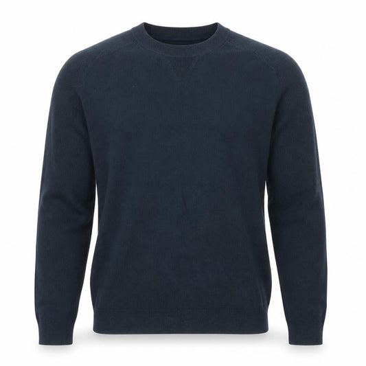 A-FRAME Men's Blue Cotton Wool Crew Neck Pullover Jumper Size L