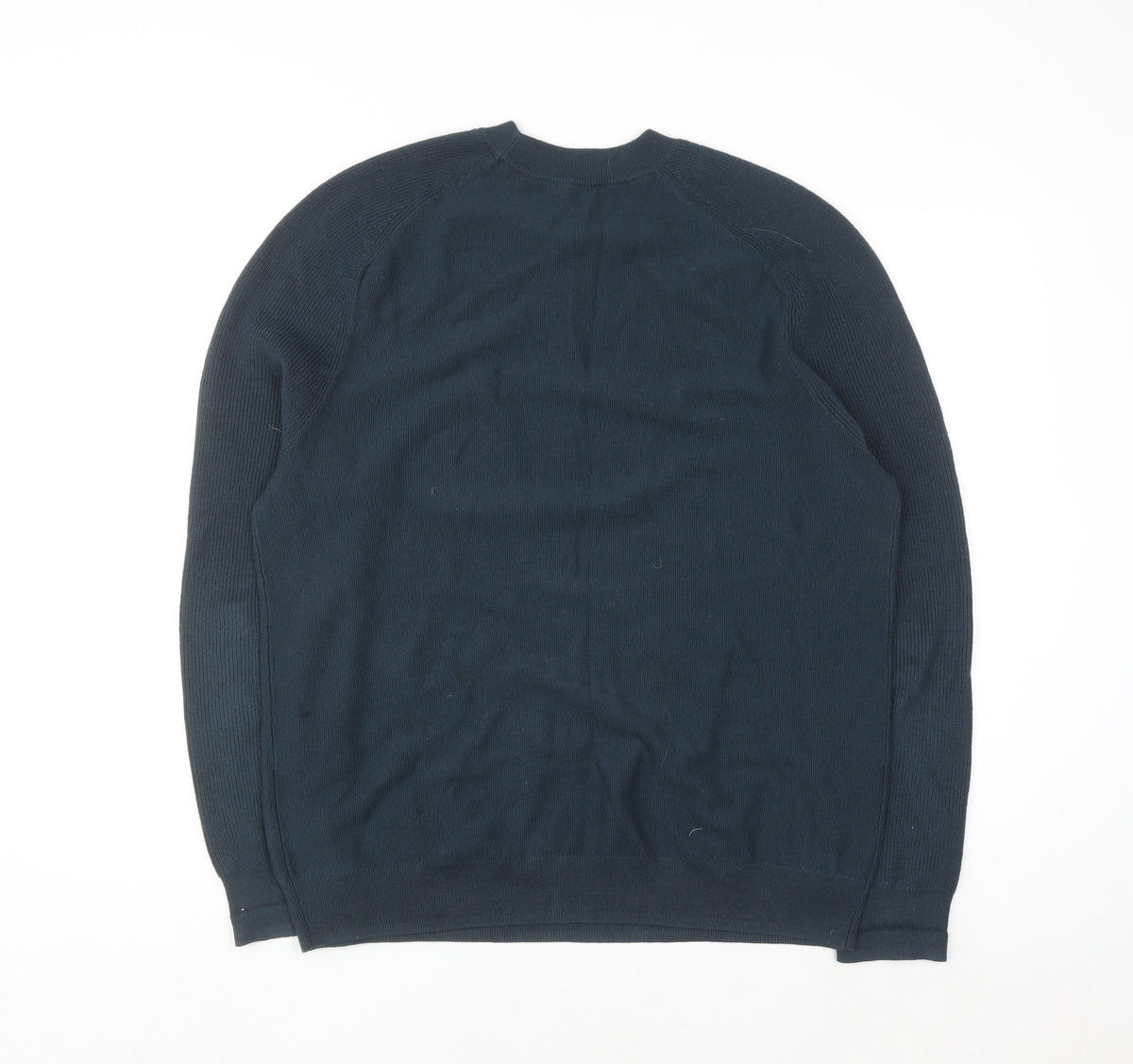 A-FRAME Men's Blue Cotton Wool Crew Neck Pullover Jumper Size L