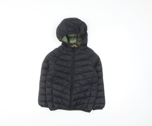 Marks and Spencer Boys Black Hooded Puffer Jacket 4-5 Years