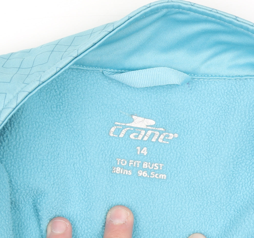 Crane Women Blue Size 14 Full Zip Fleece Sweatshirt Jacket