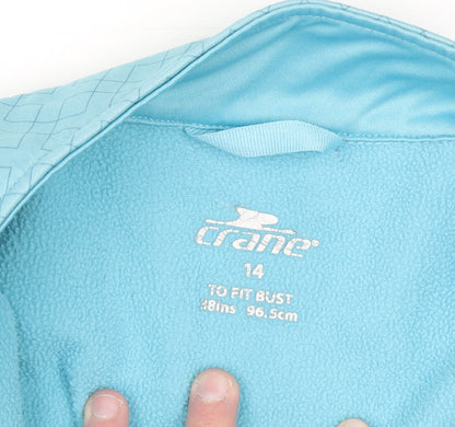 Crane Women Blue Size 14 Full Zip Fleece Sweatshirt Jacket
