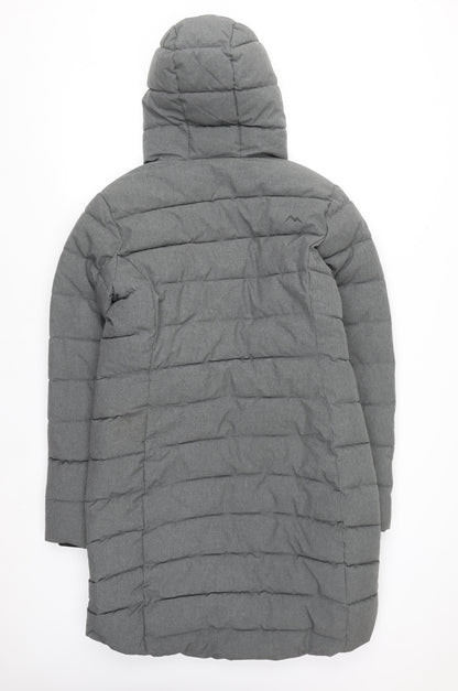 Peter Storm Women's Grey Size 12 Long Puffer Coat with Hood