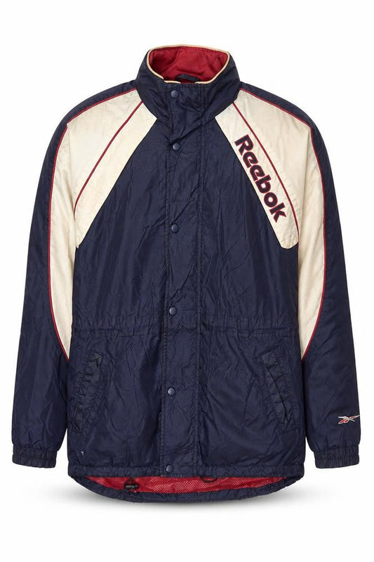 Reebok Men's Blue Windbreaker Sports Jacket Size S 90s Retro Style