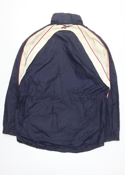 Reebok Men's Blue Windbreaker Sports Jacket Size S 90s Retro Style