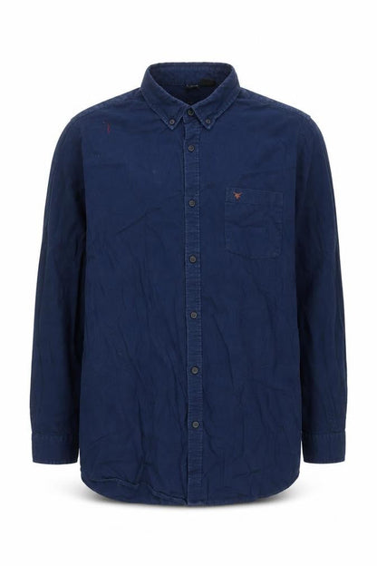 UP2 Fashion Men's Blue 2XL Cotton Button-Up Long Sleeve Shirt
