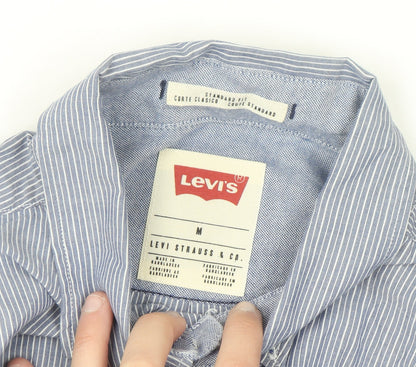 Levi's Men's Blue Striped Button-Up Long Sleeve Cotton Shirt M