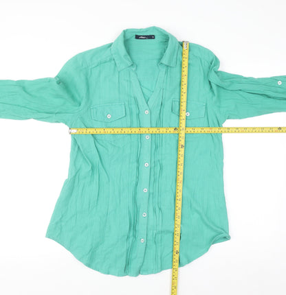 Dash Women's Green Cotton Button-Up Shirt Size 10