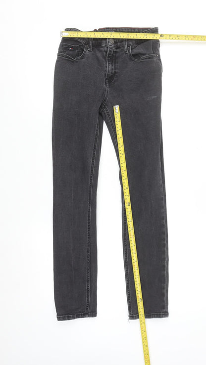 Tommy Hilfiger Boys Black Slim Fit Jeans Size 12 Years Cotton Blend Denim