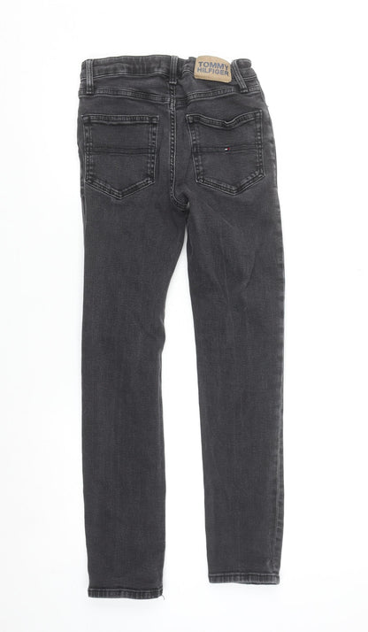 Tommy Hilfiger Boys Black Slim Fit Jeans Size 12 Years Cotton Blend Denim