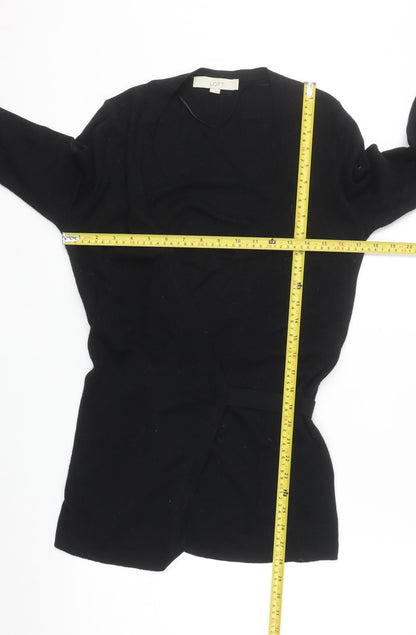 LOFT Women's Black Cotton Wrap Cardigan Size S Long Sleeve
