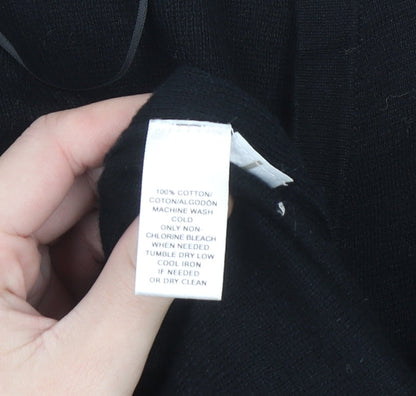 LOFT Women's Black Cotton Wrap Cardigan Size S Long Sleeve