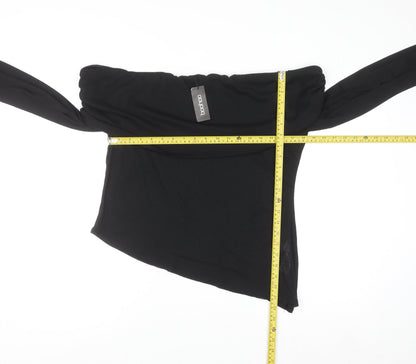 Boohoo Women’s Black Plus Size 22 Off Shoulder Cropped Jersey Top