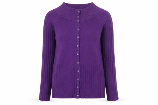 Savida Women’s Purple High Neck Button Cardigan Size 12