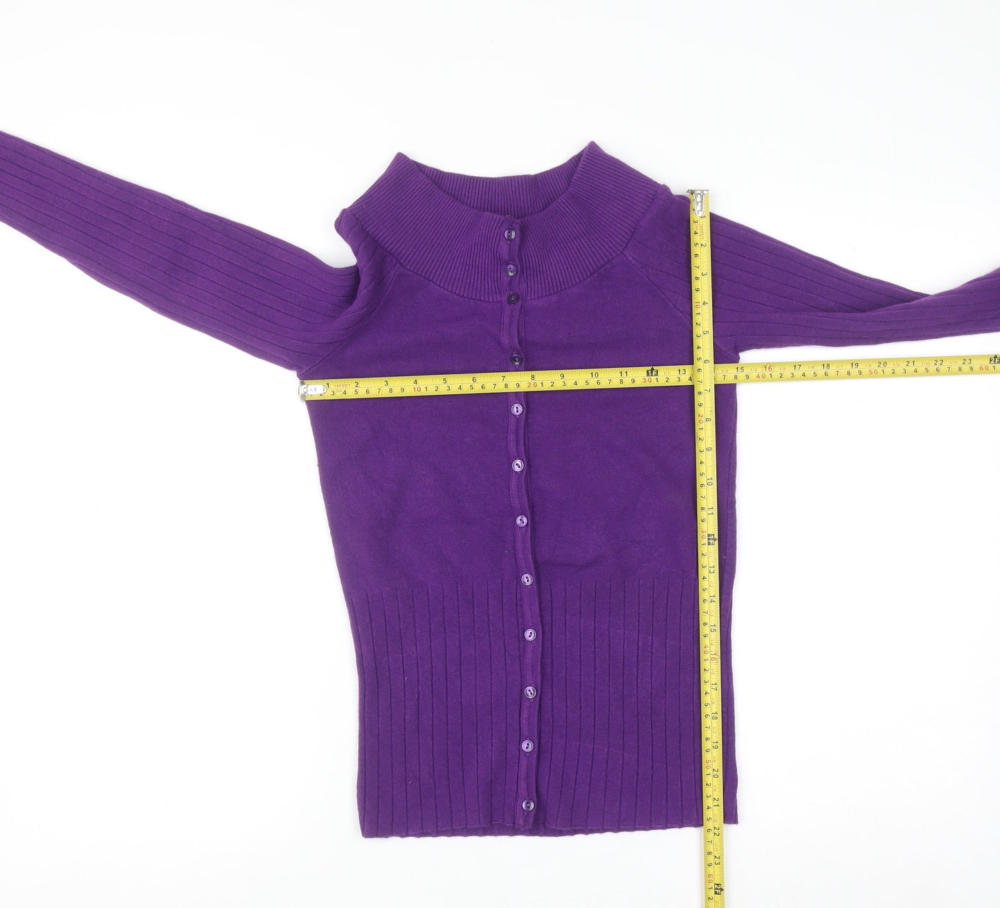 Savida Women’s Purple High Neck Button Cardigan Size 12