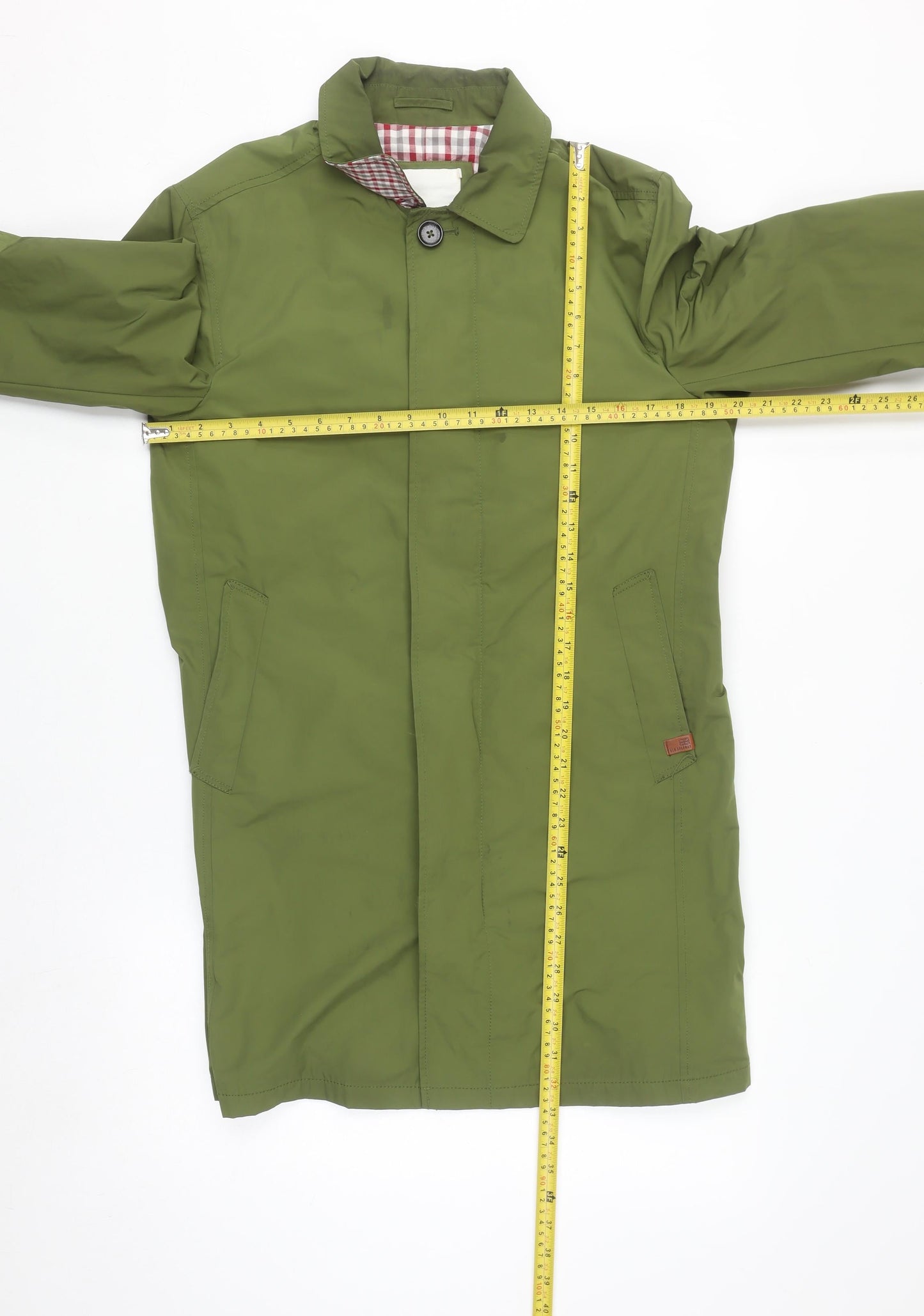 Ben Sherman Men's Green Mid-Length Trench Coat Size S