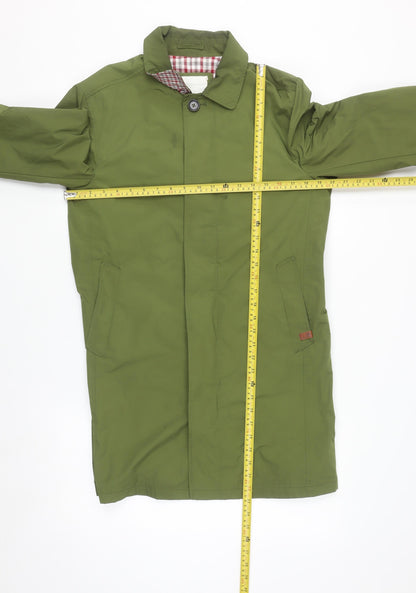 Ben Sherman Men's Green Mid-Length Trench Coat Size S