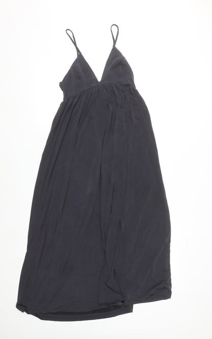 Urban Outfitters Women Black XS V-Neck Long Slip Dress