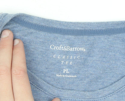Croft & Barrow Women Blue Petite L Long Sleeve Christmas Pyjama Top