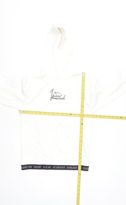 Zara Teens White Pullover Hoodie with Logo Graphic Size 10