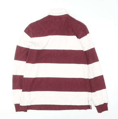 Ralph Lauren Men's Red Striped Long Sleeve Polo Shirt Size S
