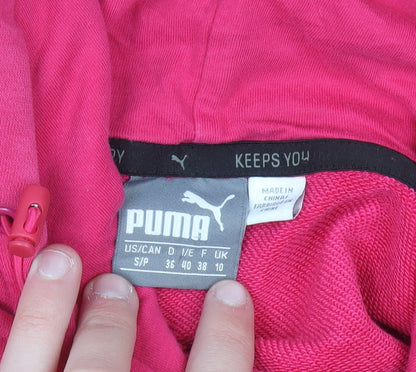 Puma Women's Pink Pullover Hoodie Size 10 with Logo Design