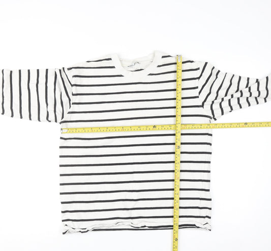 Zara Women Black White Striped Pullover Sweatshirt Size 12