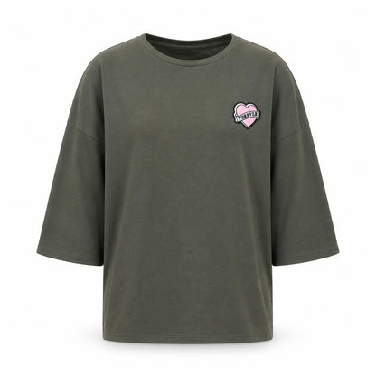Divided Women Khaki Green Pullover Sweatshirt Small Forever Graphic