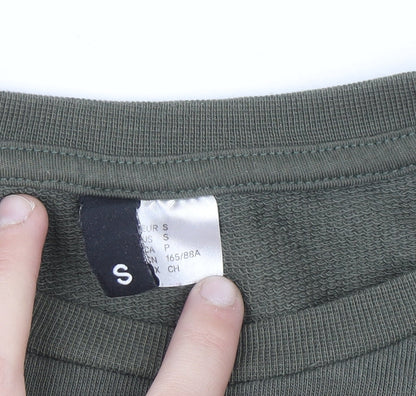 Divided Women Khaki Green Pullover Sweatshirt Small Forever Graphic