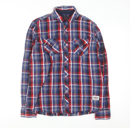 Gasoline Men's Multicoloured Checked Cotton Button-Up Shirt Size L