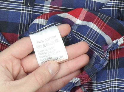 Gasoline Men's Multicoloured Checked Cotton Button-Up Shirt Size L
