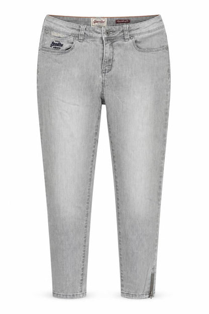 Superdry Women’s Grey Skinny Jeans 31W Ankle Zip Cotton Blend