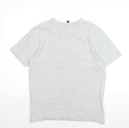 Donnay Womens Grey V-Neck Short Sleeve Basic T-Shirt Size L