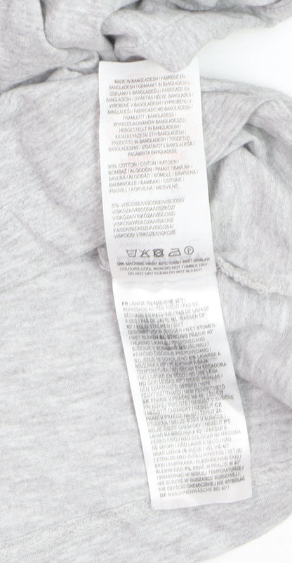 Donnay Womens Grey V-Neck Short Sleeve Basic T-Shirt Size L