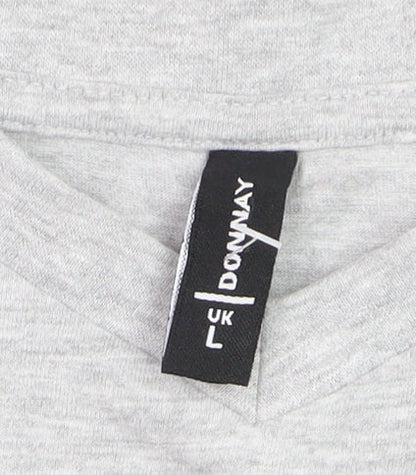 Donnay Womens Grey V-Neck Short Sleeve Basic T-Shirt Size L