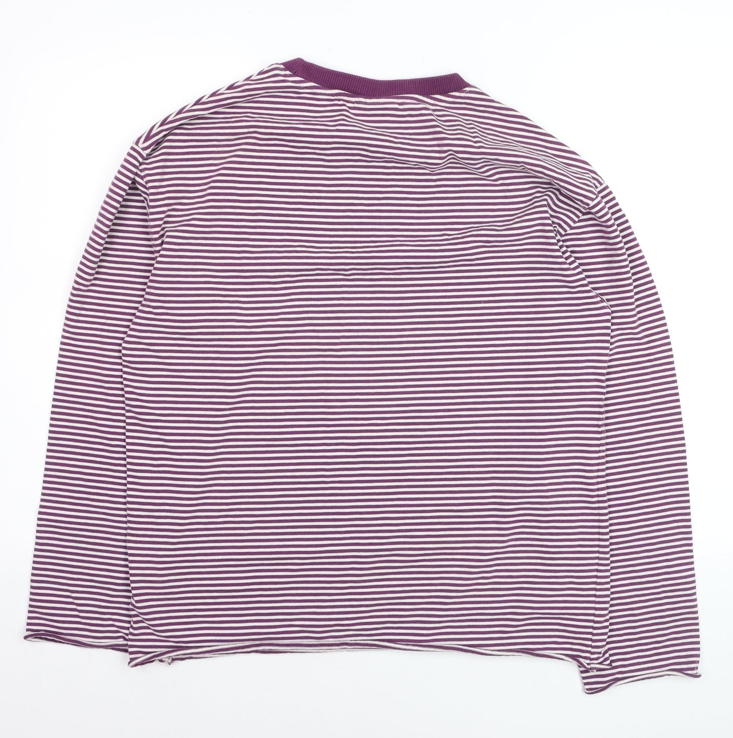 Weekday Men's Purple Striped Cotton Long Sleeve Casual Top Size S