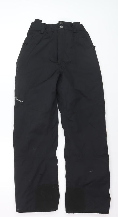 TOG24 Boys Black Waterproof Insulated Ski Salopettes 13 Years