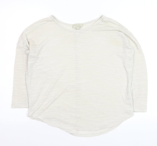 Olive & Oak Women’s Ivory Knit Relaxed Fit 3/4 Sleeve Pullover Jumper M