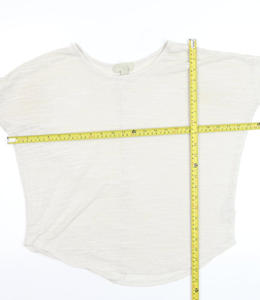 Olive & Oak Women’s Ivory Knit Relaxed Fit 3/4 Sleeve Pullover Jumper M