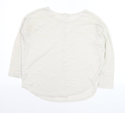 Olive & Oak Women’s Ivory Knit Relaxed Fit 3/4 Sleeve Pullover Jumper M