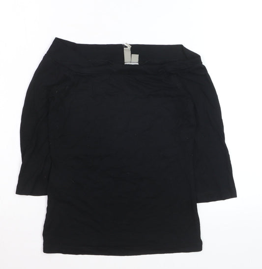 ASOS Women’s Black Boat Neck Jersey Top Size 8 Slim Fit