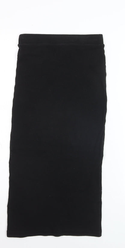 Pink Woman Black XS Midi Pencil Stretch Skirt for Women