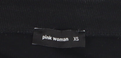 Pink Woman Black XS Midi Pencil Stretch Skirt for Women