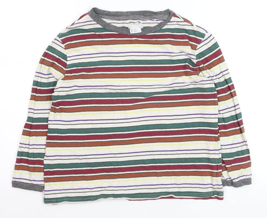 Cooperative Men's Multicoloured Striped Long Sleeve Cotton T-Shirt M