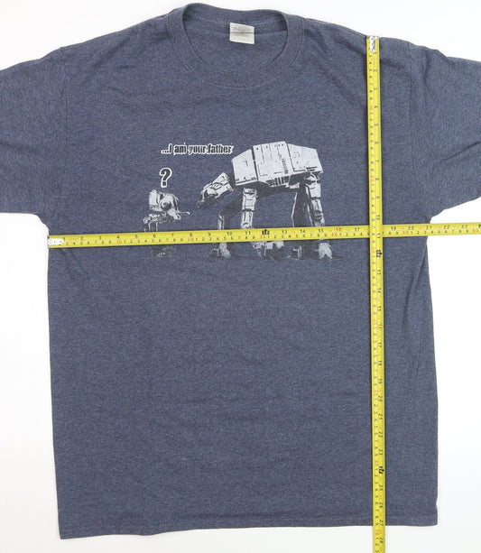 Gildan Men’s Blue Star Wars Funny Graphic Short Sleeve T-Shirt Size L