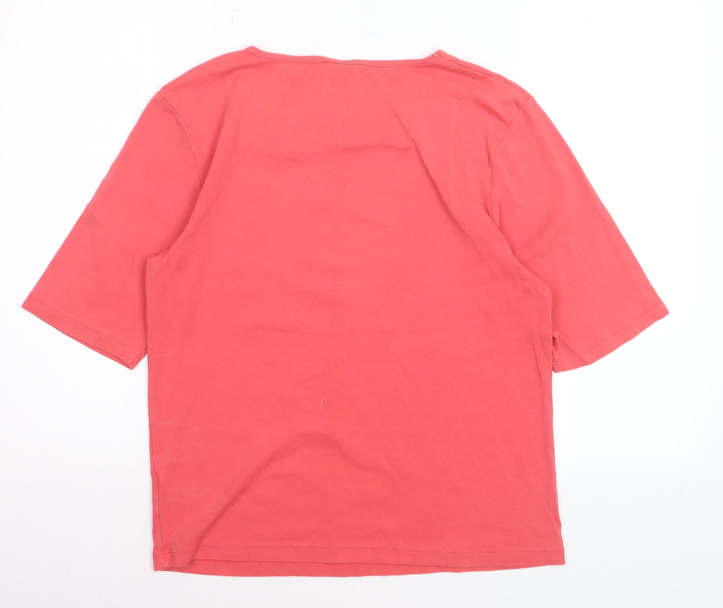 Cotton Traders Women’s Pink Square Neck Basic T-Shirt Size 16